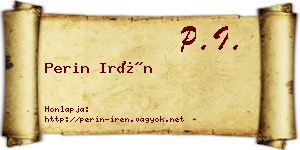 Perin Irén névjegykártya